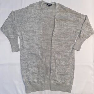 Express Gray Long Sweater Cardigan